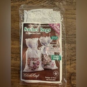 Charles Craft Cross-Stitch Sachet Bags Vtg but New in package   Quick E-Z Stitch